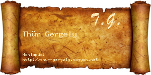 Thür Gergely névjegykártya